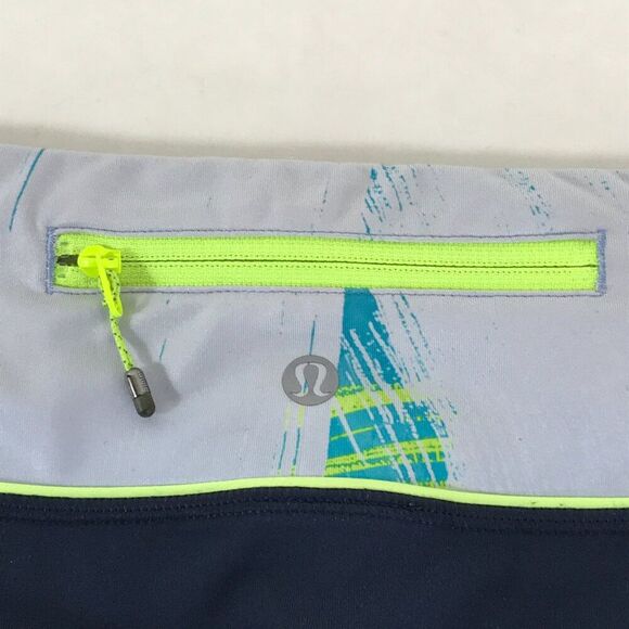 Lululemon Speed Tight Women's Size 4 Navy Blue Pockets Stretch Ruched Activewear - Picture 5 of 9